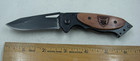 Kirschler Rostfrei Stainless Brown Wood Handle Single Blade Locking Knife — photo 3