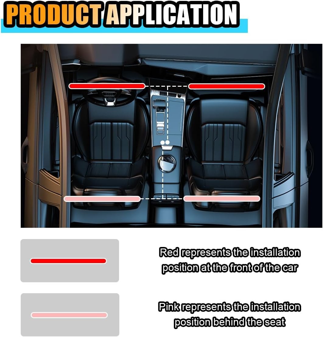 Universal Car LED Strip Light, Cigarette Lighter Auto Interior Decorative Lamp, 