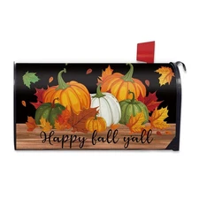 Happy Fall Y'all Pumpkin Mailbox Cover Magnetic Standard Size 20.5" x 18" Aut...