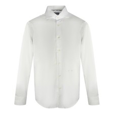 Aquascutum Embroidered Logo Long Sleeve White Shirt