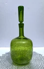 Vintage Blenko Olive Green Crackle Glass Decanter w/Stopper – Joel Myers 657 M
