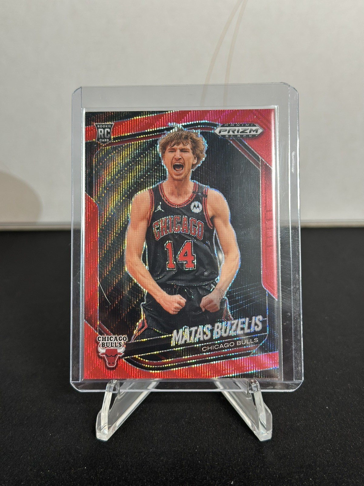 2024-25 Prizm Black Matas Buzelis RC Ruby Wave Chicago Bulls #41