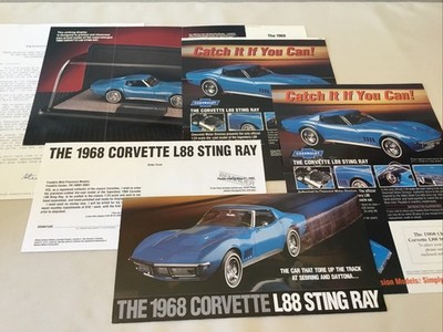Franklin Mint 1968 Chevrolet Corvette L88 Stingray Paperwork Only 1:24