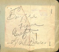 Gene Autry & Gail Davis Annie Oakley Signed Vintage Cut BECKETT