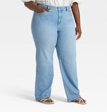 Women's High-Rise Straight Leg Jeans - Ava  Viv Light bllue 18