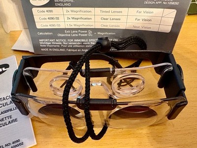 NEU UND VERPACKT Spulenbrille Fernglas 2-fache Vergrößerung getönte Gläser Fernsicht