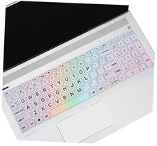 Keyboard Cover Skin for HP Laptop 15-db 15-dw 15-dy 15-da 15 Colorful Rainbow