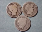 A Lot of 3 silver Barber dimes 1906 07 08  Good  Cond set RGR 671