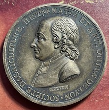 Médaille Société d'agriculture Lyon, abbé Rozier, par Chavanne (argent 67,2gr)