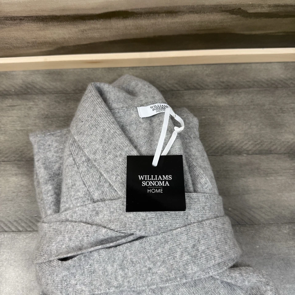 Bata larga de cachemir gris gris Williams Sonoma Home Chambers nueva con etiquetas Foto 3 de 4