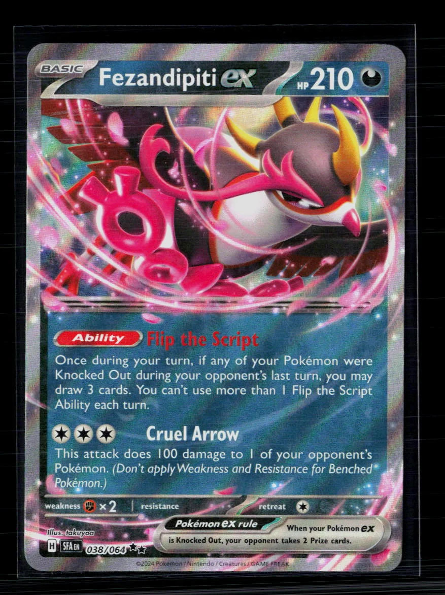 Pokemon 2024 Shrouded Fable Fezandipiti EX RR #38/64