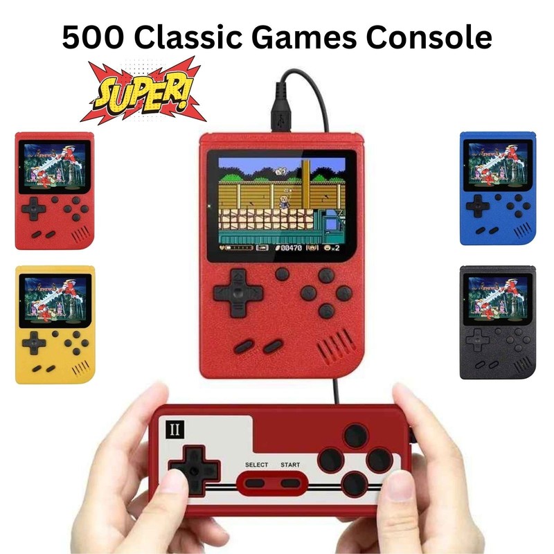 500 Classic Games Handheld Retro Video FC Game Console Player For Kids Adults