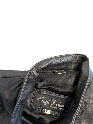 Tough Riders Leather Jacket Black Zip Long Sleeve - Size XL - Picture 3 of 5