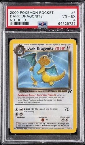 2000 POKEMON ROCKET NO HOLO #5 DARK DRAGONITE PSA 4
