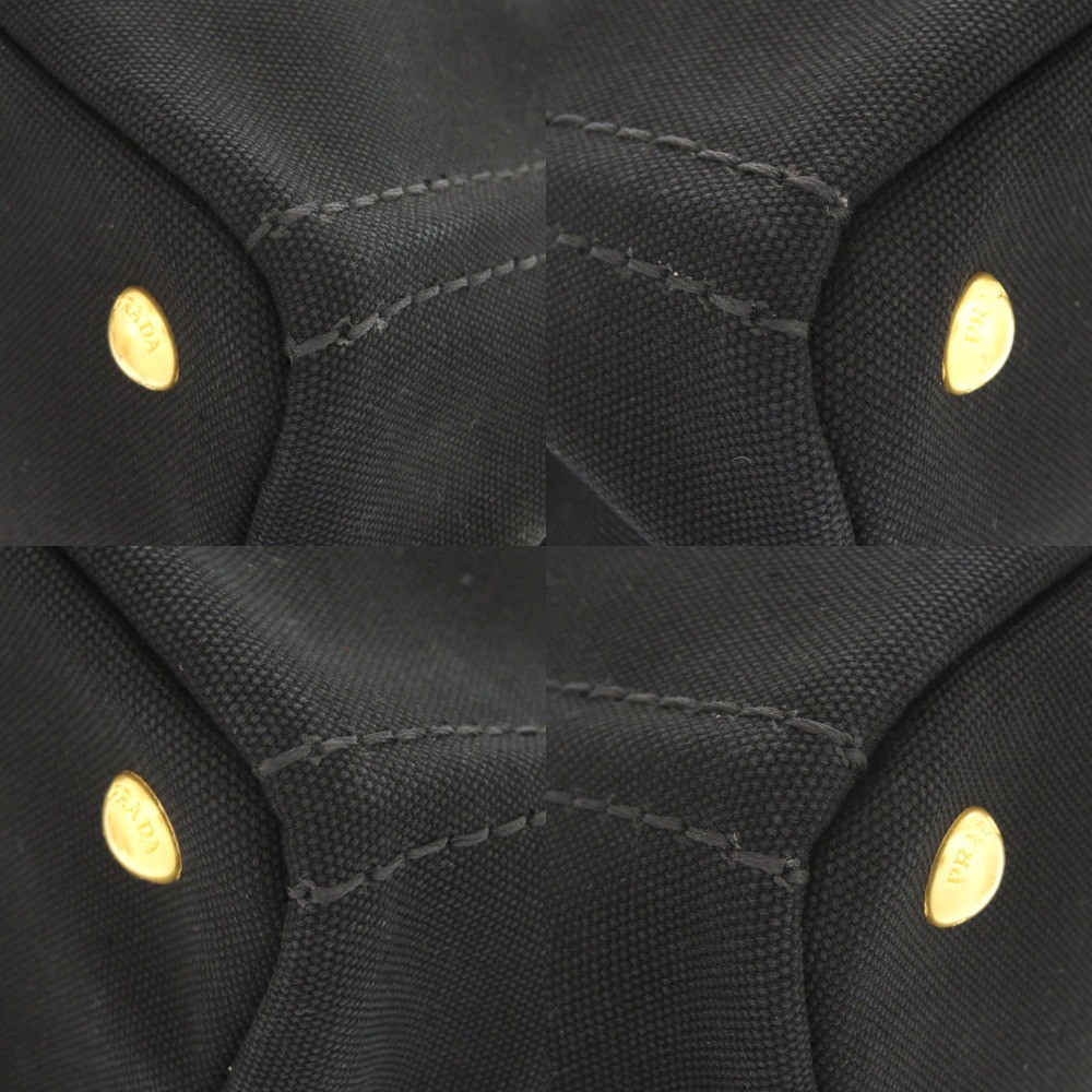 Excellent Condition Prada Canapa Canvas Black 2WAY Tote Bag Shoulder Bag Handbag thumbnail 4