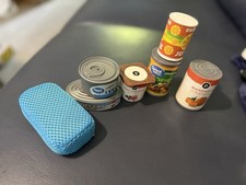 Mixed Lot Of Childrens Play Kitchen Food Cans Melissa Doug Sponge, 6 Cans