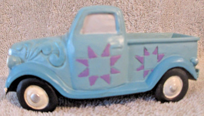 Jim Shore Blue Pick Up Truck Heartwood Creek 6012428 EUC Free Shipping