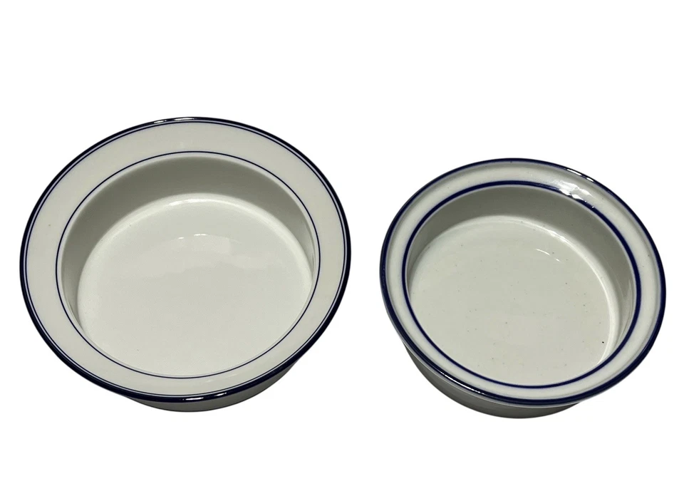 Juego de 3 cuencos de cereal Dansk Allegro borde azul 6 5/8" y cuenco de bayas 6" Foto 3 de 4