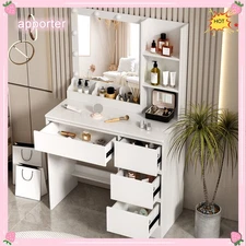 10 LED Lights Makeup Vanity Desk , Dressing Table Lighting Mirror Dresser White