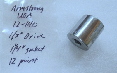 WS Armstrong USA 12-140 1/2'' Drive 1/4'' Socket 12 Point Specialty Tool