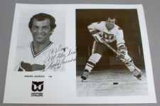 Original NHL Andre Lacroix  Hartford Whalers Signed Hockey Press Photo # 2