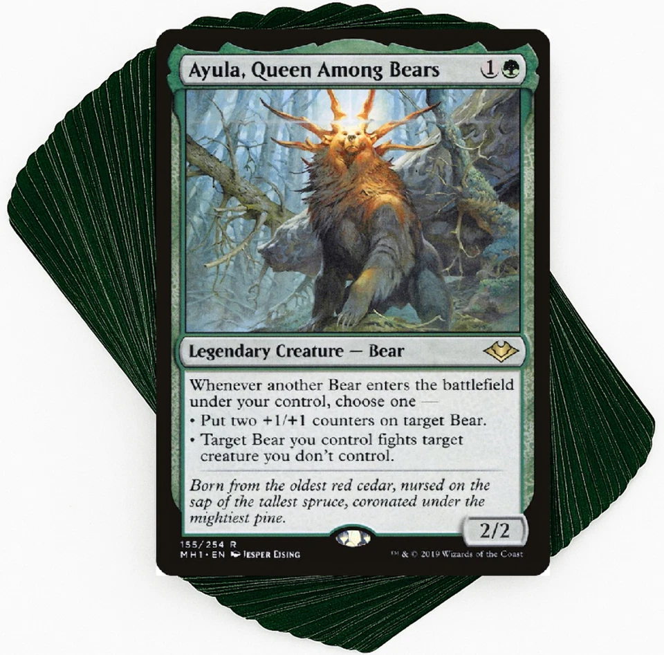 ***Baraja de comandante personalizada*** Ayula, Queen Among Bears - ¡Osos! - Tarjetas mágicas EDH