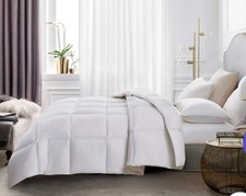 Serta White Goose Feather Down Fiber Light Extra Warmth Comforter, Full/Queen