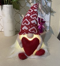 Valentine Gnome Gift for Her Cute LED Night Light Plush Valentines Day Decor NOB