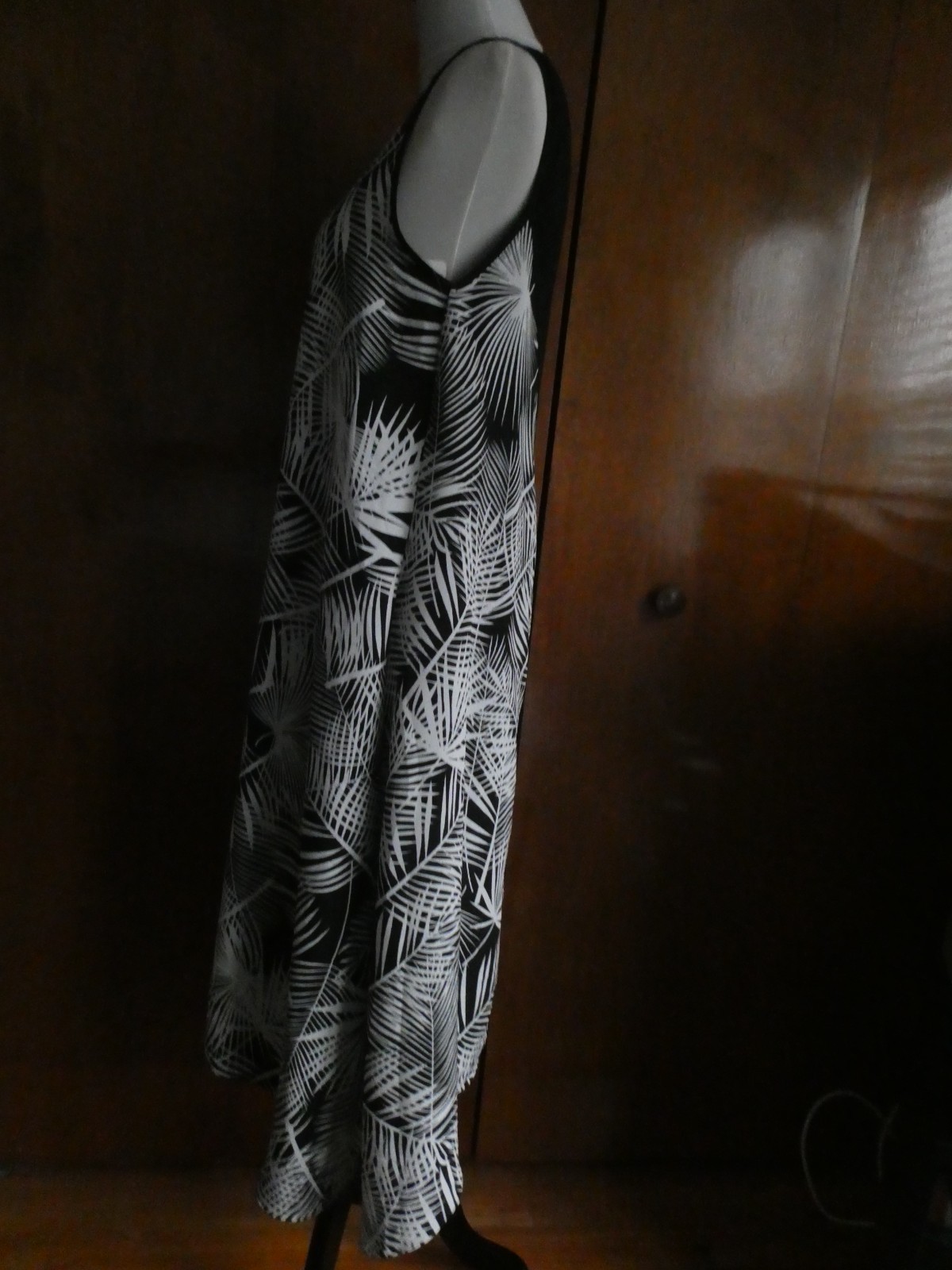Partizia Lusa Milano Black/White Detailed Asymmetric Tunic Dress Size Medium image 9