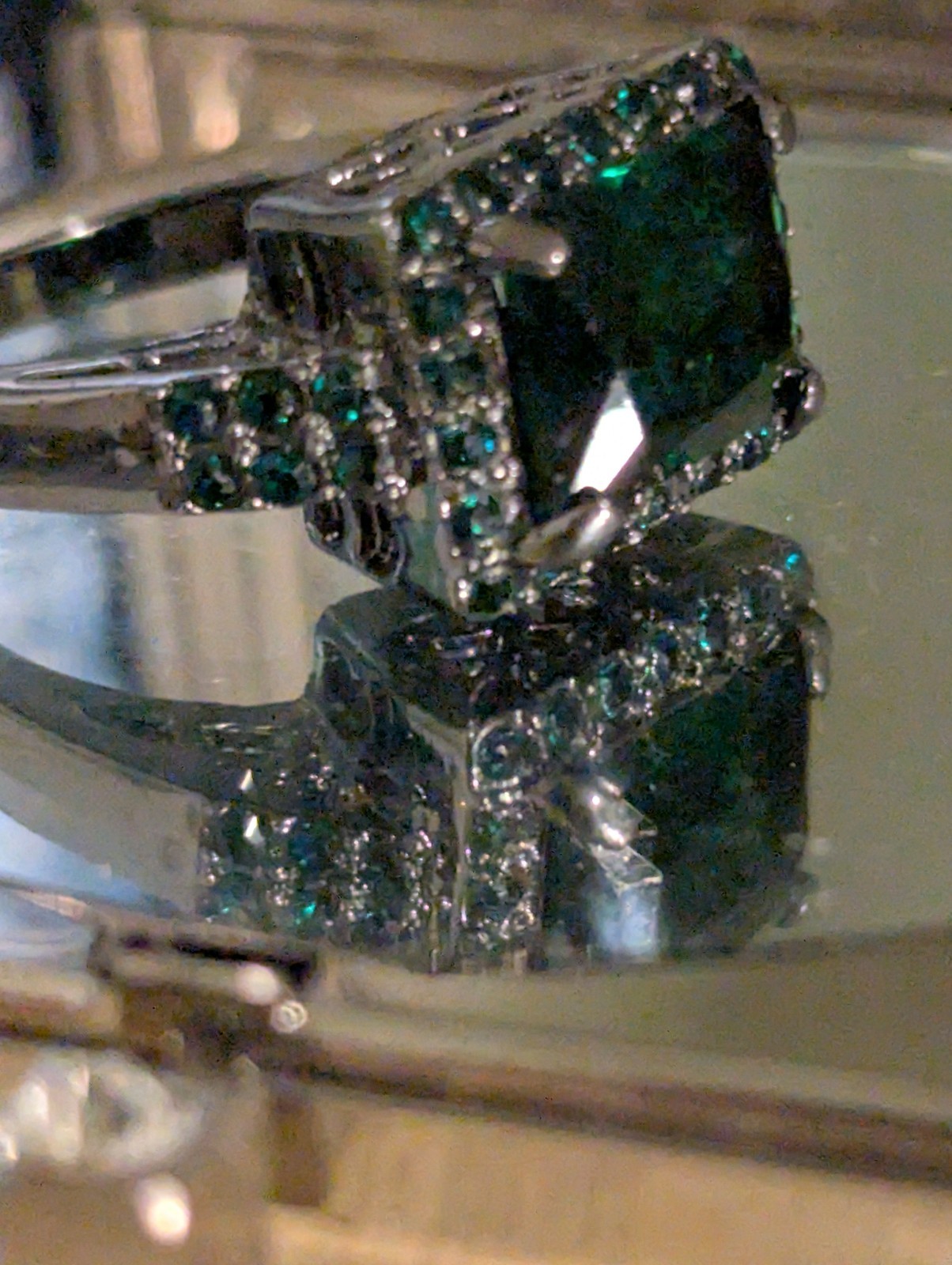 Green Rectangle Cut Ring - image 18