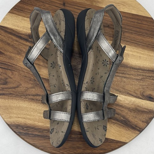 Taos Trophy 2 cuero peltre para mujer talla 10 sandalias cómodas ajustables plateadas - Imagen 10 de 13