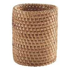 Natural Rattan Toothbrush Holder Eco-Friendly Bathroom Organizer Wall Mounted
