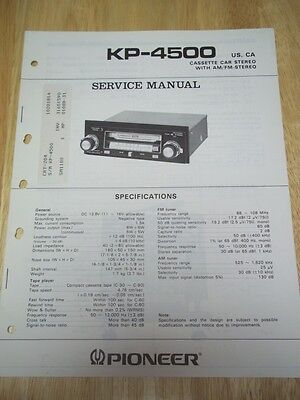 Pioneer Service Manual~KP-4500 Car Stereo Cassette Radio~Original