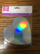 NEW DARICE VALENTINE DAY 2 PACK PAPER SHAPES HEARTS SILVER 12PC EACH