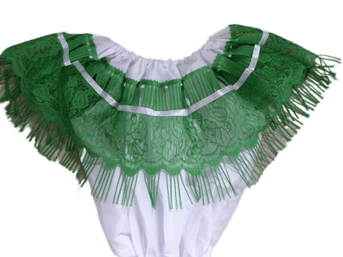 Mexican Festival Dress Traditional Folk Fiesta Red Green Lace Girl Size 6 |  eBay