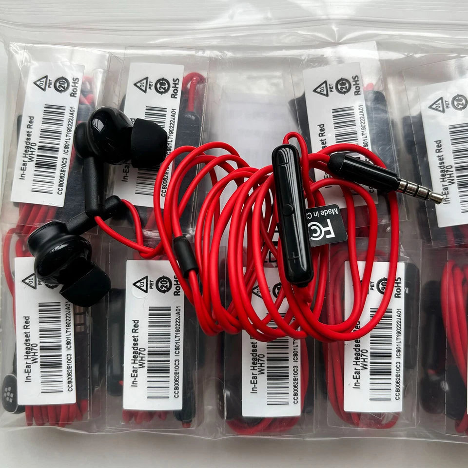 Auriculares internos clásicos originales KEY2 rojos edición limitada para BlackBerry WH70 Foto 4 de 4