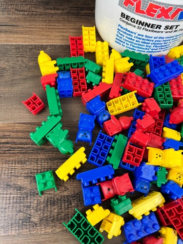 Flexi Bears Flexiblocks Flexitoys Vintage Building Blocks - Picture 4 of 13