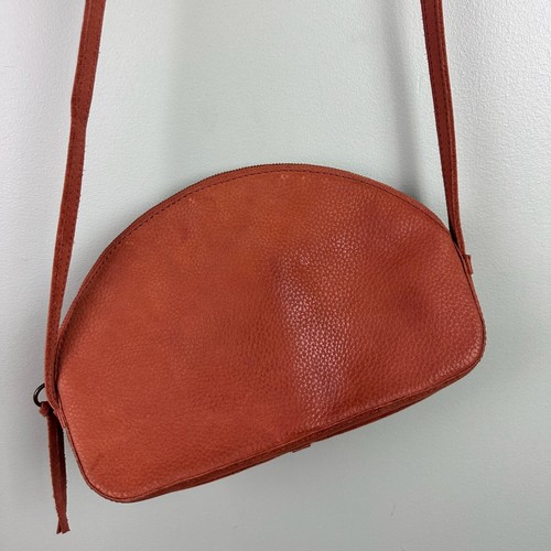 Madewell The Simple Half-Moon Crossbody Bag Brown Leather Purse Womens Cute Boho - Picture 7 of 7