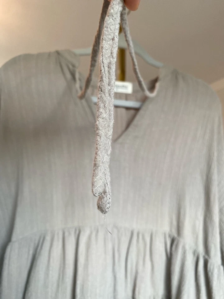 Impresiones Túnica Top Mini Vestido Boutique Niveles Algodón Gasa Primavera Verano Boho Foto 3 de 4