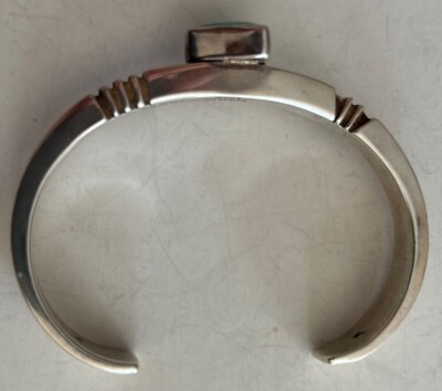 Nice Vintage Navajo Charles Ortiz Sterling Silver Turquoise 6.5