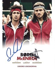SHIA LEBEOUF SVERRIR GUDNASON DUAL SIGNED BORG/MCENROE MOVIE 8x10 PHOTO B W/COA