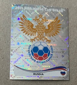 BRASIL BRAZIL 2014 PANINI RUSSIA FOIL SHINY FOOTBALL STICKER 602 MINT BADGE