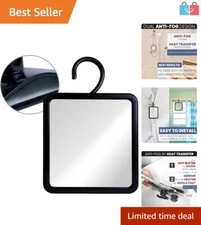 8" x 7" Shatterproof Anti-Fog Shower Mirror with 360° Hook for Ultimate Clarity