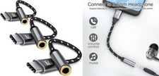 Adaptador de audio USB C a 3,5 mm, paquete de 3, adaptador de auriculares USB.