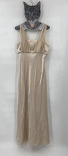 Aspeed Gold Satin Sequin Rhinestone Wedding Prom Party Dress Gown Sz Large