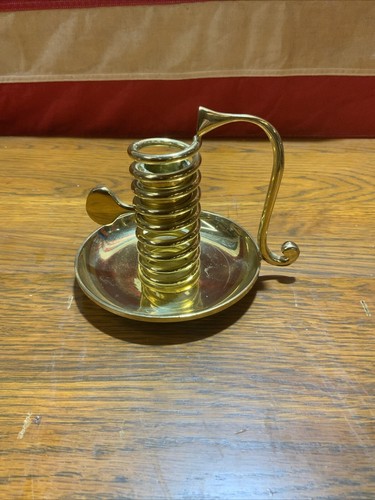 PARTYLITE goldfarbene Messing Hoflampe verstellbar Spiral Kerzenständer Halter