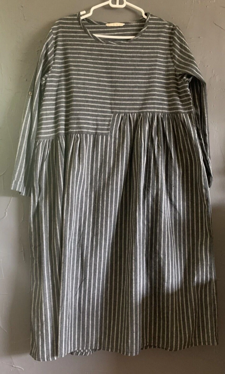 Buykud Lagenlook Gray and White Dress eBay