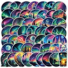 50 Pack Northern Lights Stickers for Laptop/Water Bottle/Phone Case/iPad/Kindle
