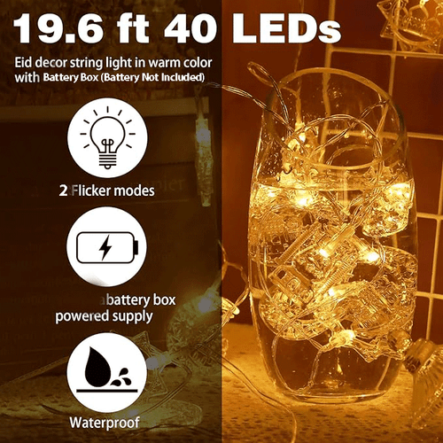 DIY Star Moon LED Curtain Lights Ramadan Eid Mubarak Fairy String Light Strings - Picture 8 of 15