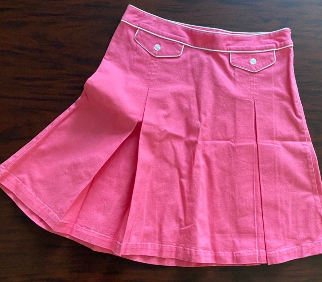 Isaac Mizrahi for Target Bubblegum Pink White Trim Pleated Skirt